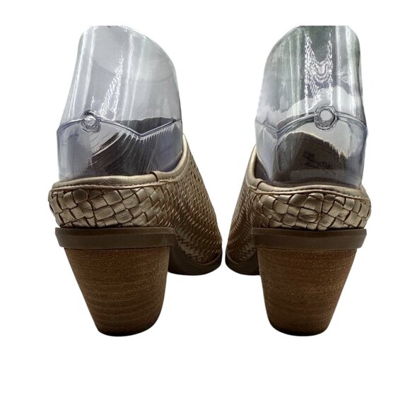 Bella Vita Size 6WW  Woven Peep-Toe Mules Wooden Block Heels For Women - Picture 6 of 12